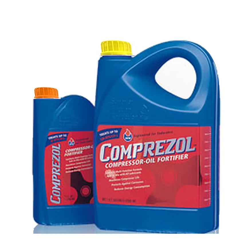 COMPREZOL compressor oil fortifier, gallon and quart