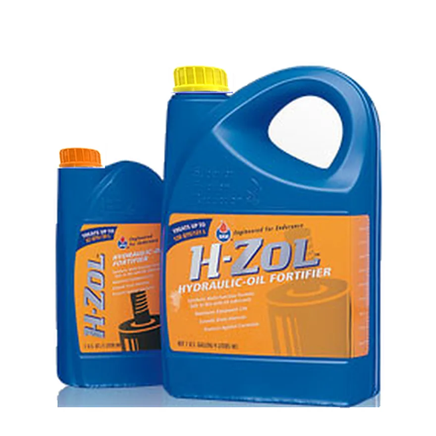 H-ZOL hydraulic oil fortifier, gallon and quart